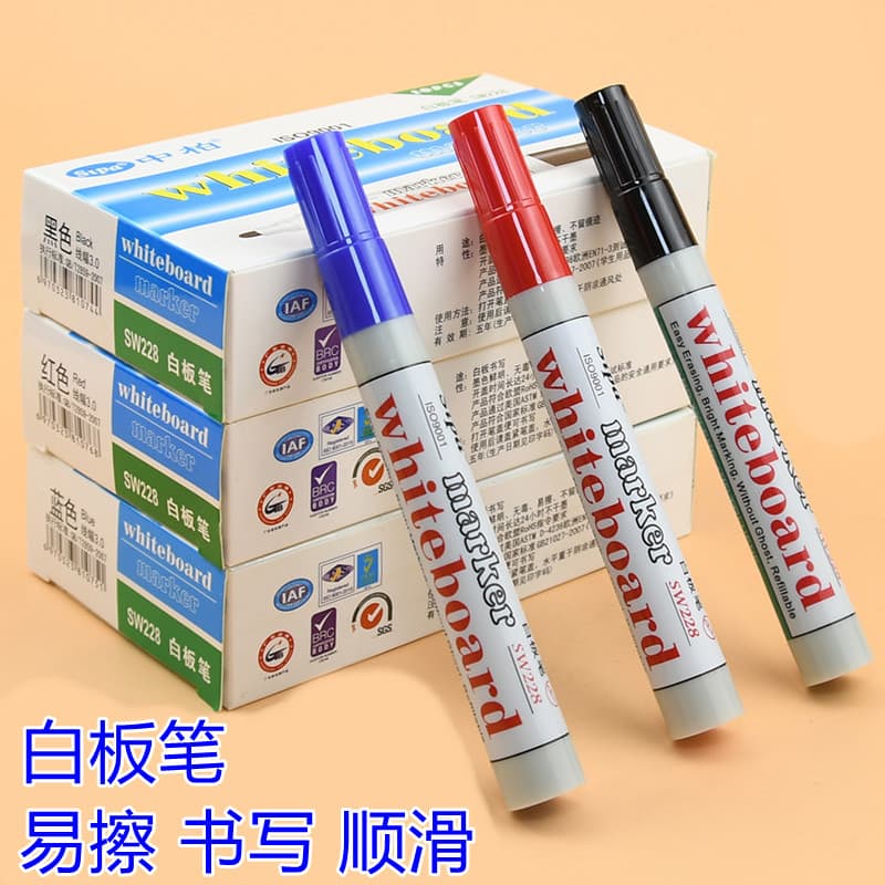 Caneta apagável para quadro branco, à base de água, caneta para quadro negro infantil, fácil de apagar, grande capacidad