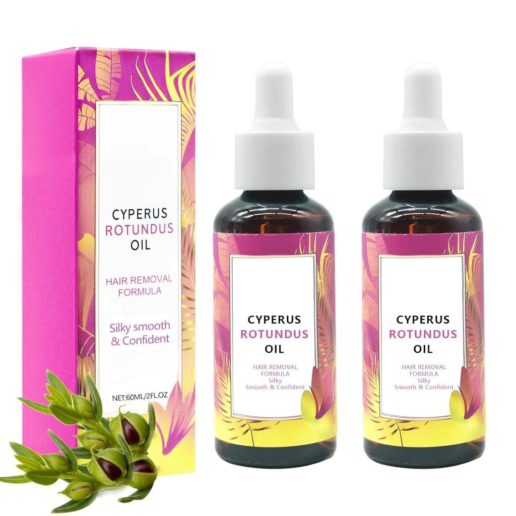 2 pacotes de óleo de Cyperus Robundus, 60ml de óleo natural de Cyperus Rotundus para remoção de pelos, adequado para tod