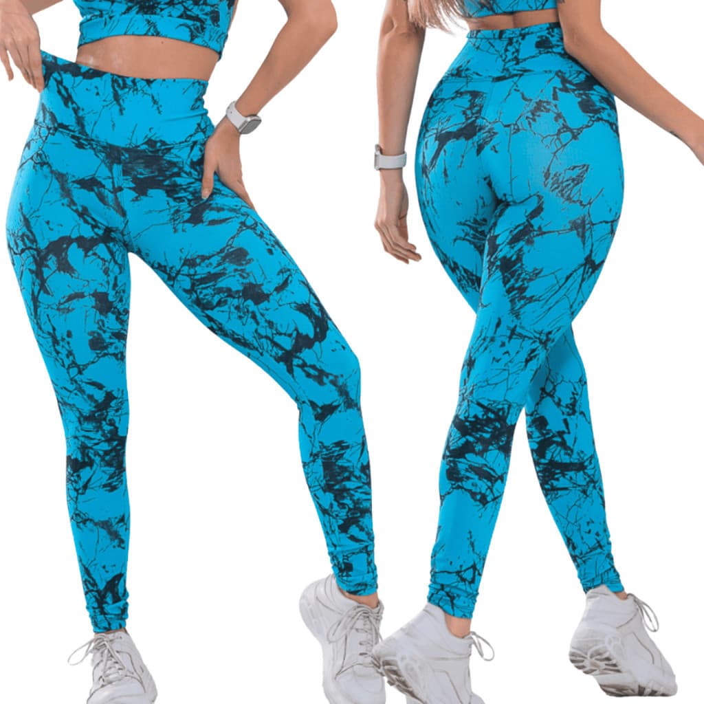Calça Leg Feminina Marmorizada academia Treino fetness Dia a Dia