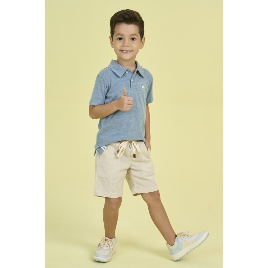 Conjunto Menino Verão Polo com Short Alfaiataria Ok Friends
