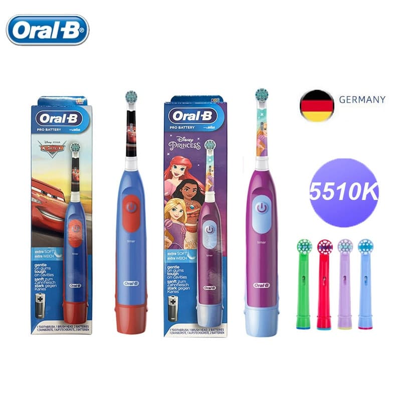 Escova De Dentes Elétrica Oral B Para Crianças Girando Limpa Extra Macia 2 Minutos . Temporizador À Prova D'água Com Rec