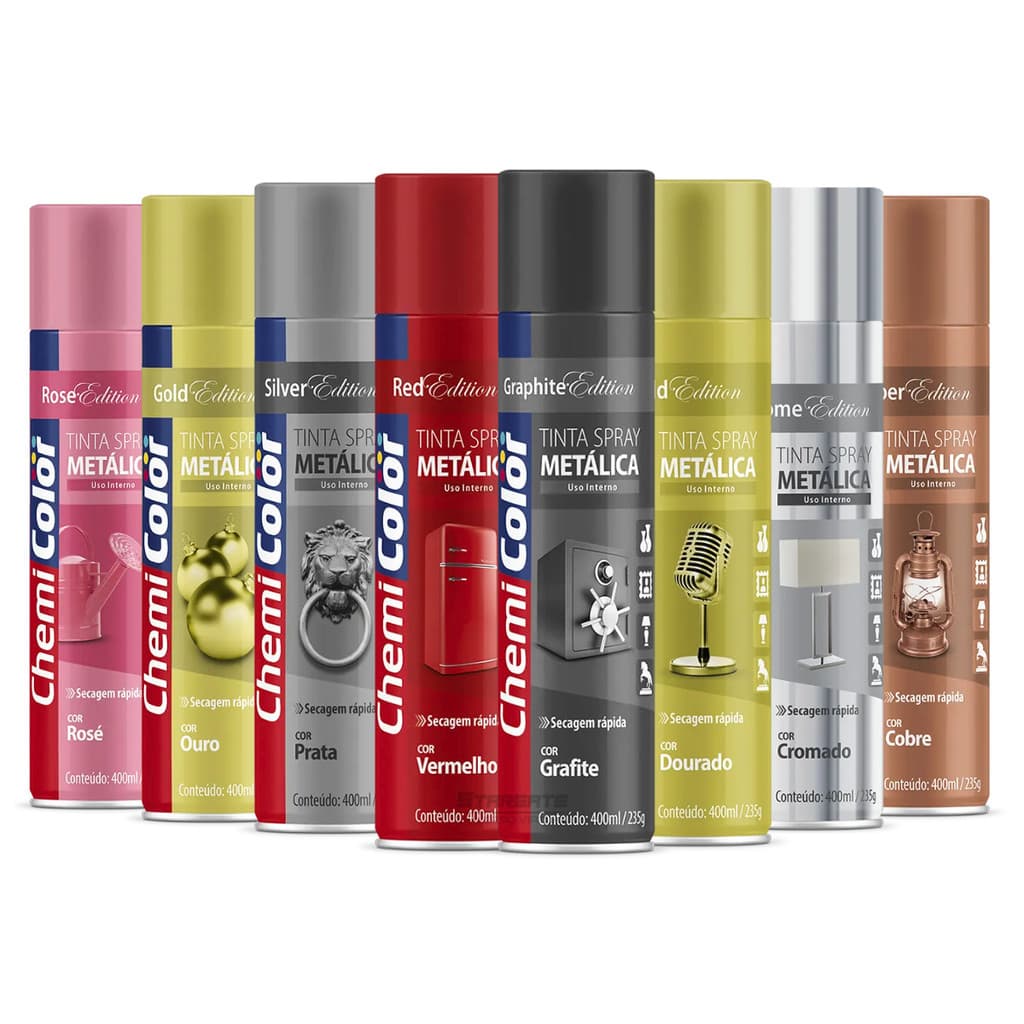 Tinta Spray Metálica Chemicolor 400ml Várias Cores