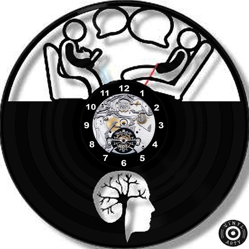 Relógio de Parede Relógio de parede Psicologia - Relógio De Relógios de parede 30cm Disco de Vinil D