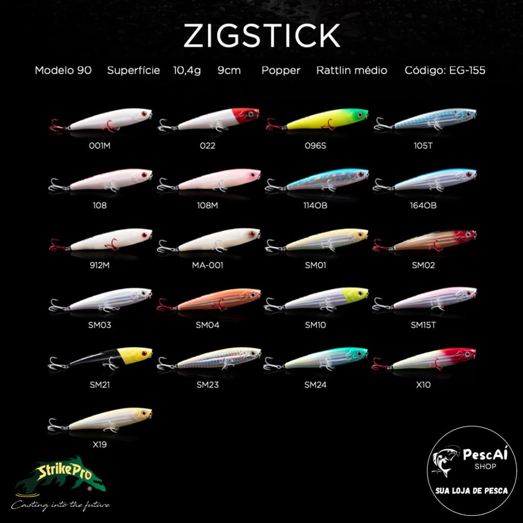 Isca Artificial - Strike Pro - Zig Stick 90 - Superfície - Floating - 9 cm - 10.4 g - Tucunaré