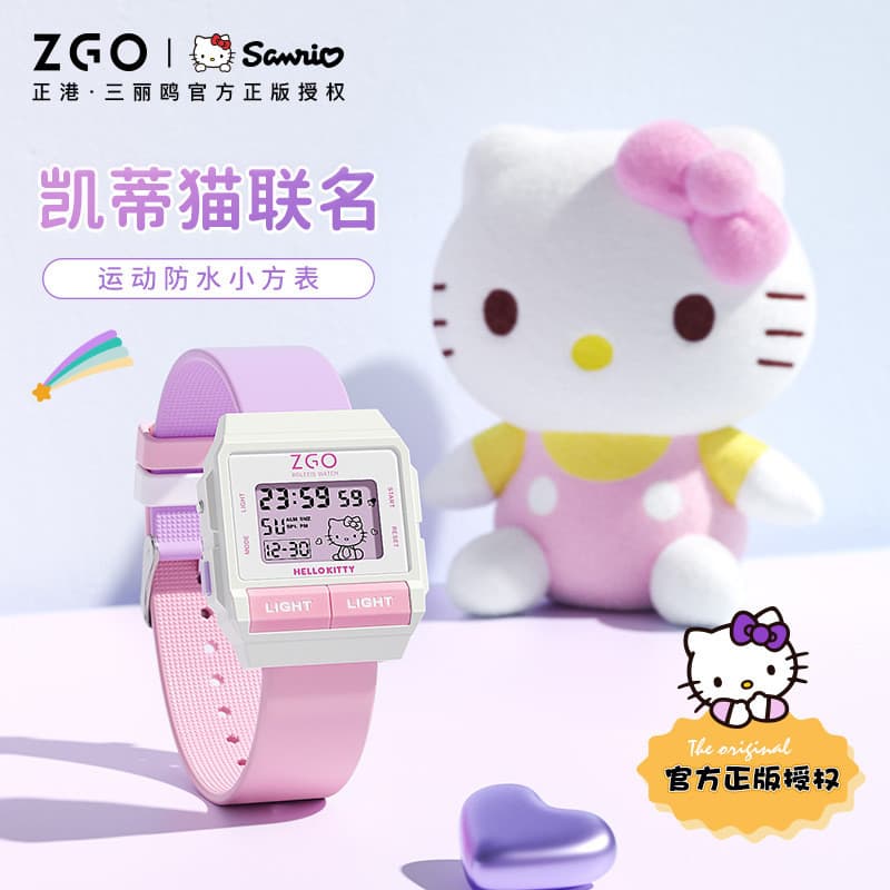 Sanrio relógio 2025 novo simples pequeno quadrado relógio menina júnior estudante do ensino médio à prova dwaterproof ág