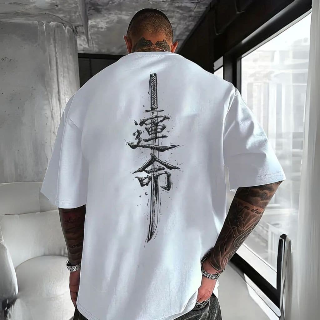 Camisa camiseta Over Streetwear Moda Oriental Japonesa Tecido Macio De Algodão Estilo Unissex