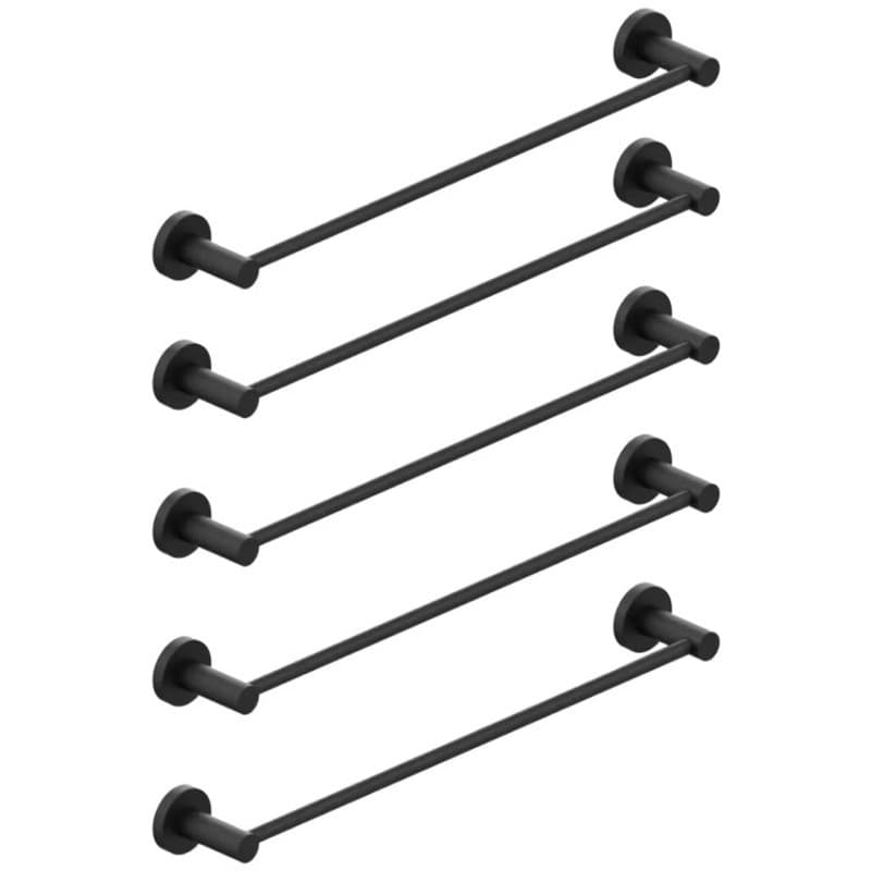 Kit 5 Varões Porta Toalha de Banho Stander Preto