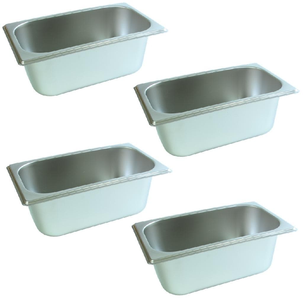 4 Cuba Gastronomica Inox 1/4x100 Gn Buffet Cozinha Restauran