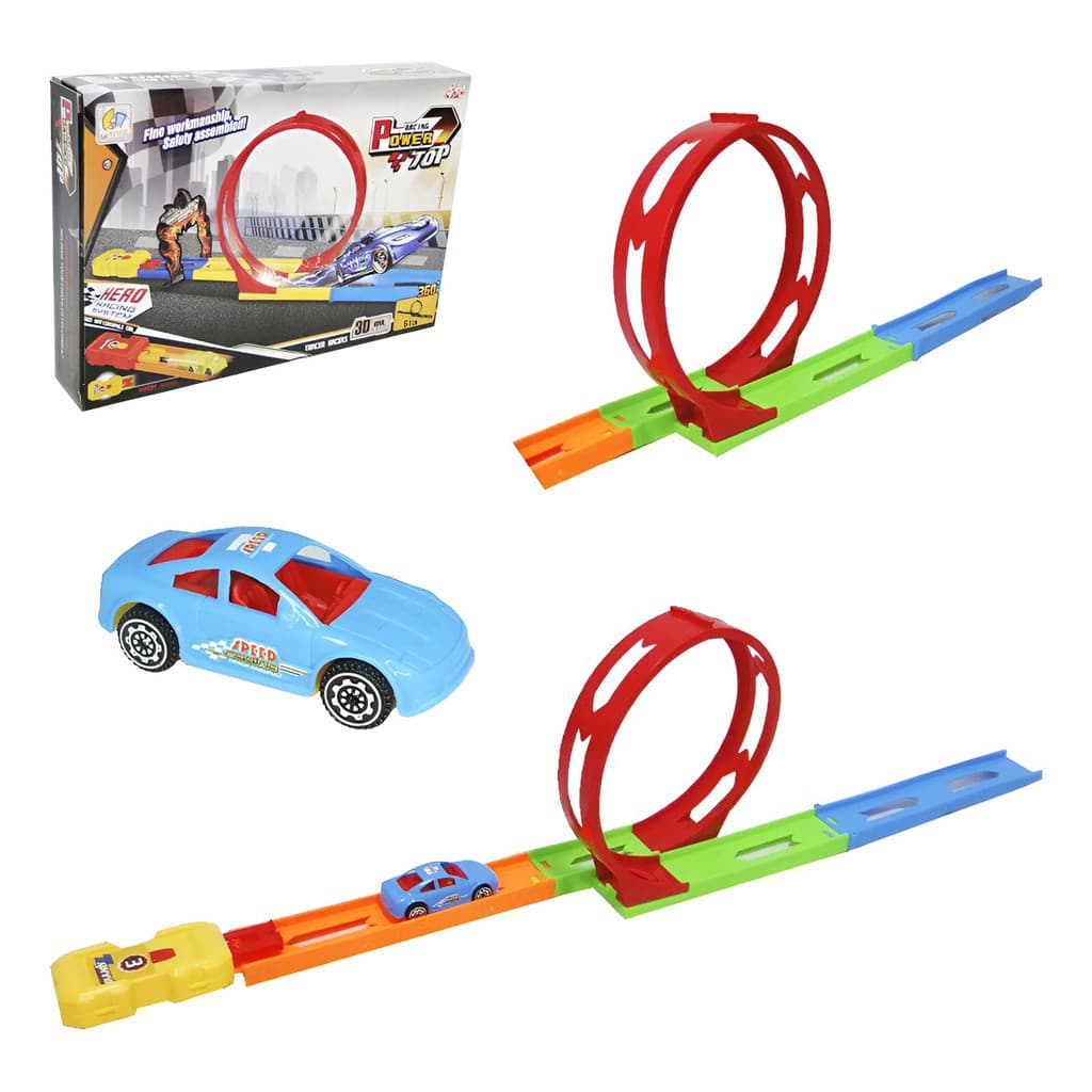 Lançador Pista Corrida Tipo Hot Wheels Com Looping 360
