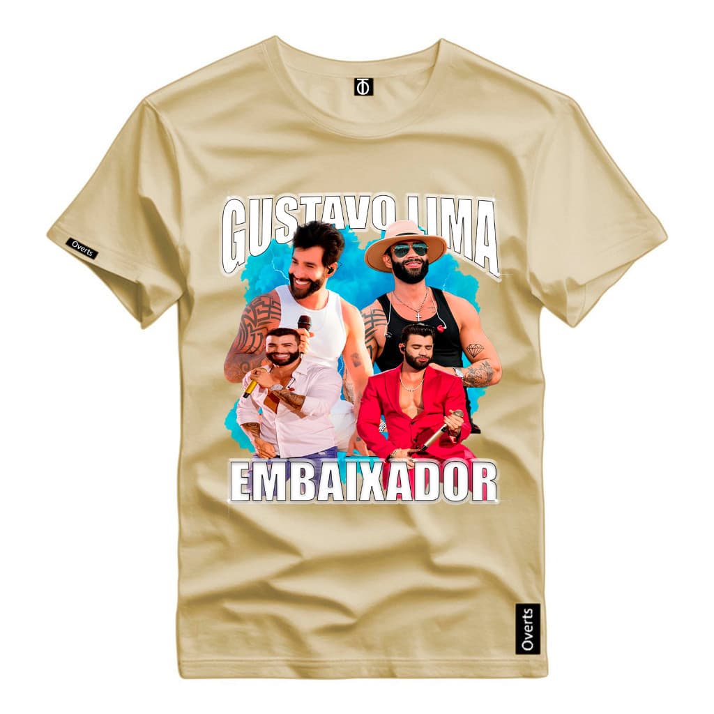 Camiseta Personalizada Cantor Gustavo Lima o Embaixador camisa Estampada Unissex 100% Algodao Premium