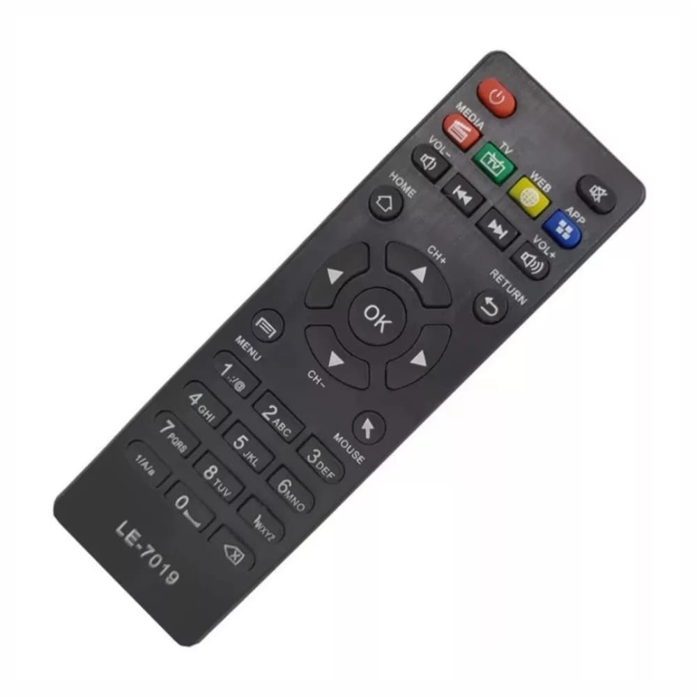CONTROLE REMOTO COMPATIVEL TV BOX 4K / AQUARIO ST-2000 LELONG LE-7019 (20) (25)