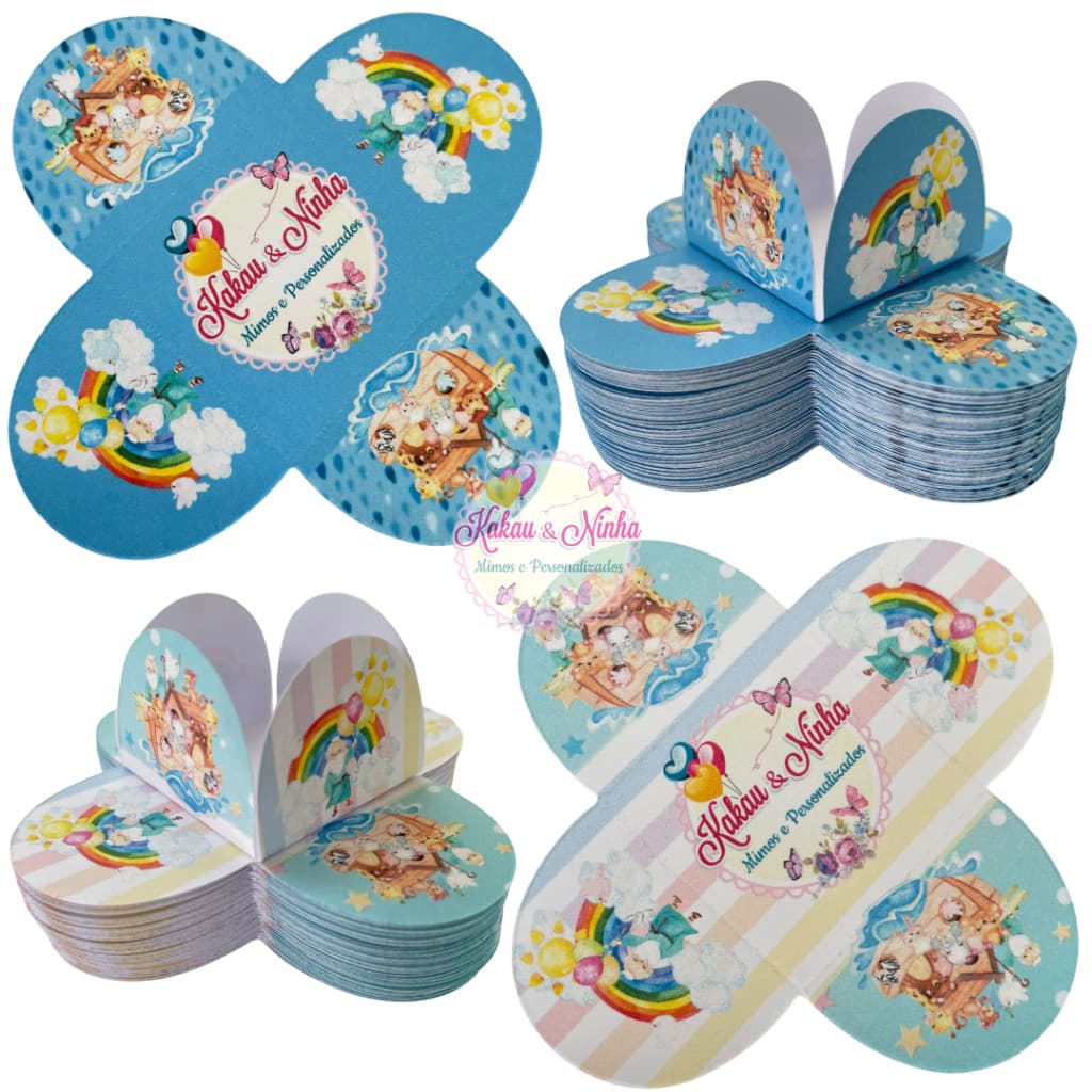 50~300 Forminhas 4 Pétalas Arca de Noé para Festas Aniversários Forminhas para Doces Confeitaria Bíblia