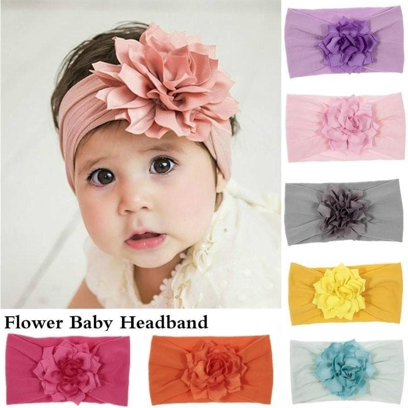 Adorável Bebê Bandana Turbante Flor Recém-Nascido Menina Elástico Hairband Acessórios Para O Cabelo