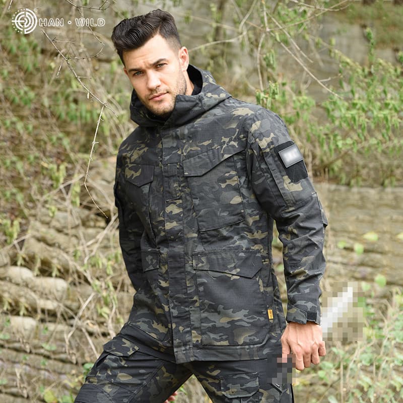 Hanye novo estilo tático blusão de comprimento médio M65 jaqueta espião sombra ventilador do exército masculino jaqueta
