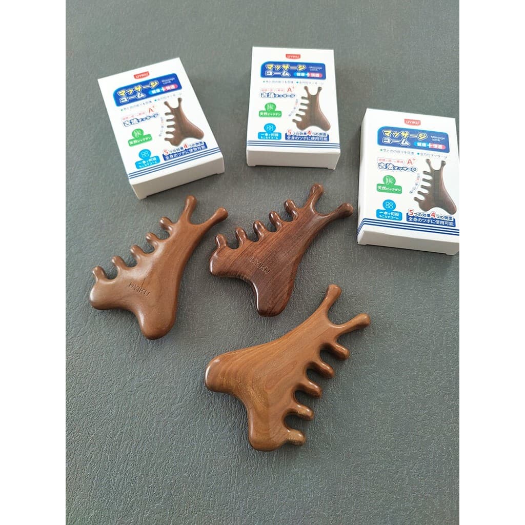 Vá o país da ilha!Sândalo Nativo!Pente de massagem meridiano Gua Sha pente cabeça olho massagem pente acuponto imprensa