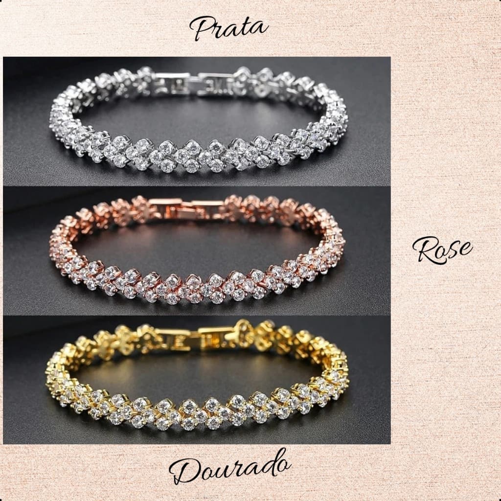 Pulseira de cristal romana, estilo feminino, cor prata, joia de moda, acessório para presente UOAM