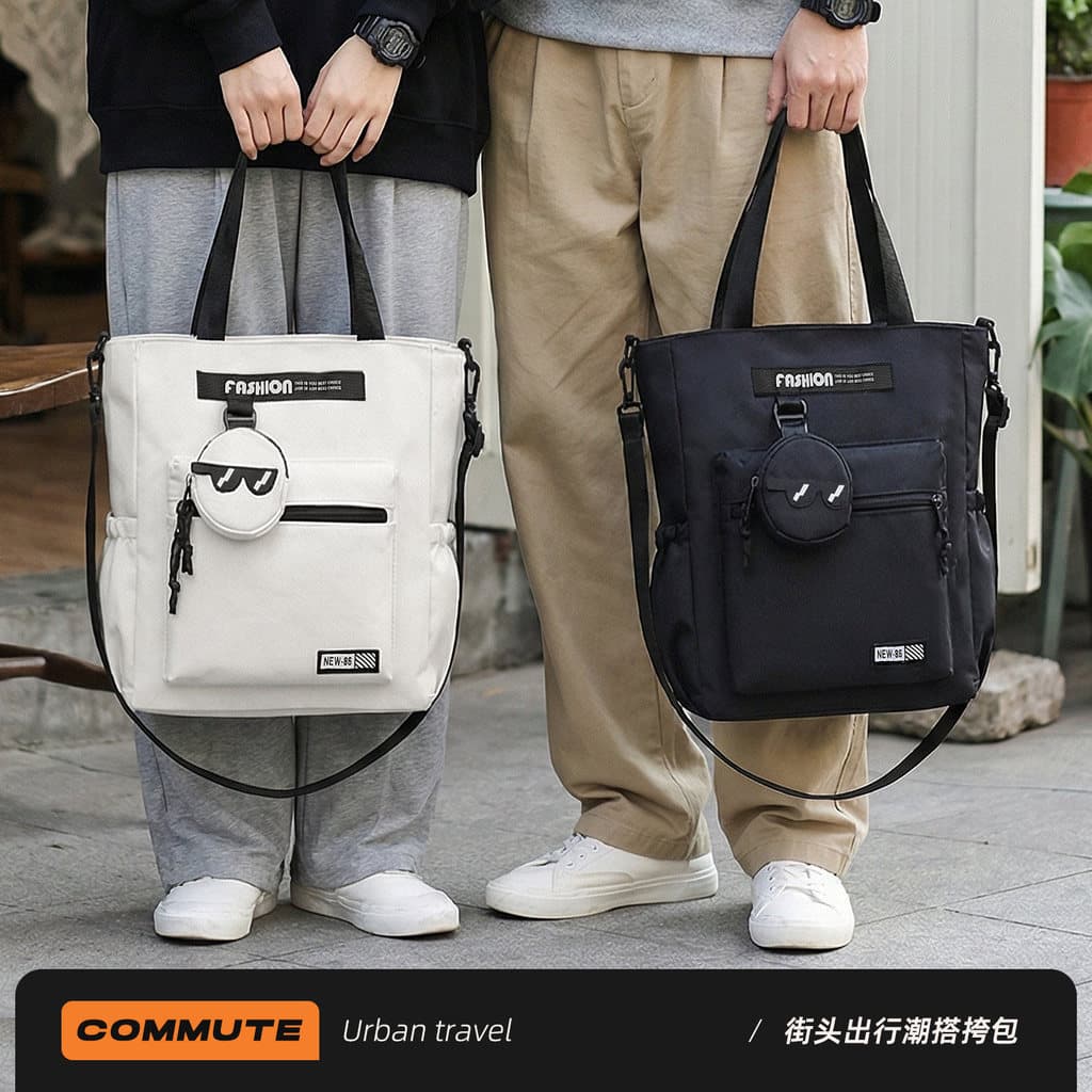 Bolsa Tote Tutorial para estudantes do ensino médio, estilo ins de alto valor, bolsa mensageiro de grande capacidade, es