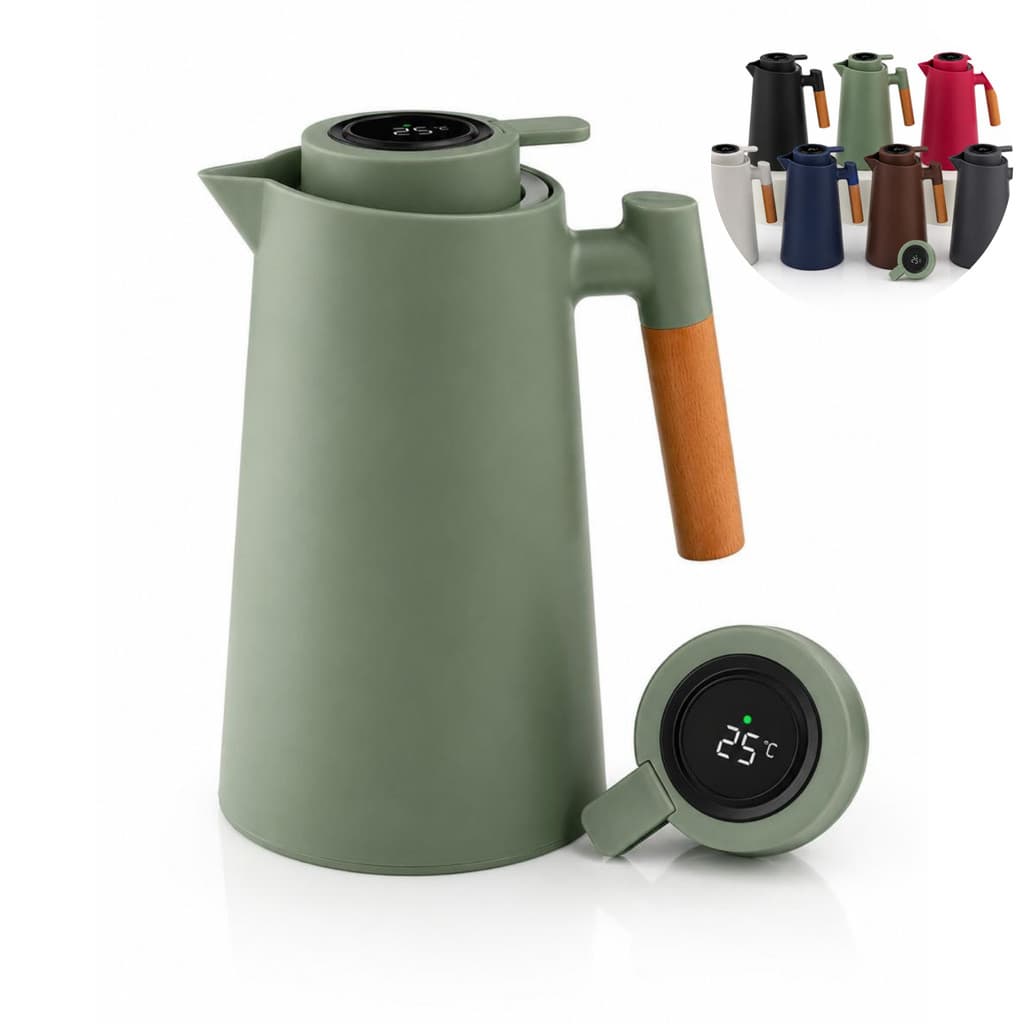 Garrafa Térmica 1 Litro com Display de Temperatura Mantém Quente e Frio Tampa Antivazamento
