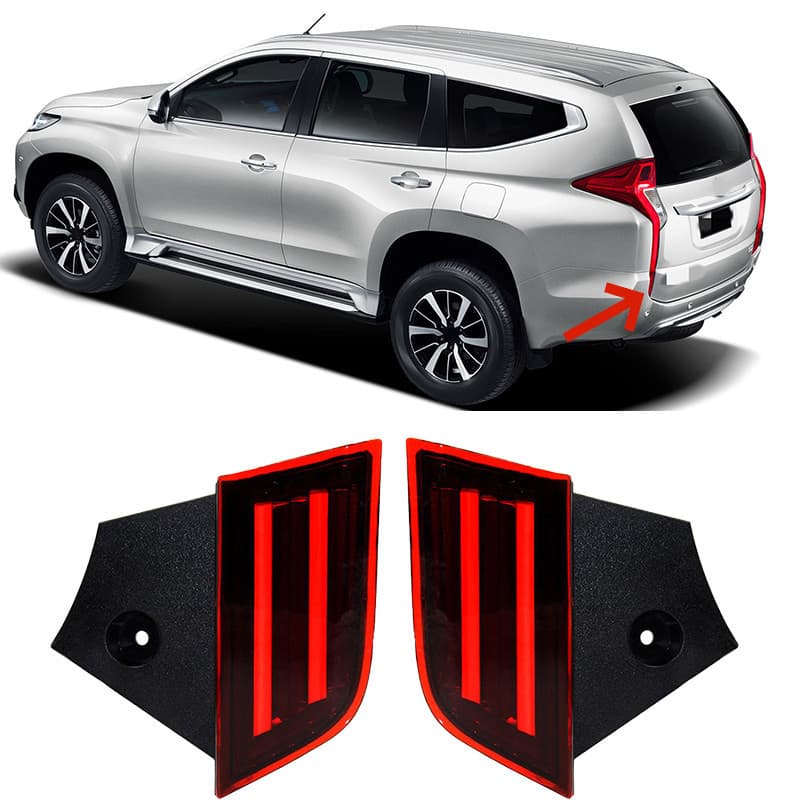 2 Pçs Lâmpada Do Para-Choque Traseiro Carro led Luz De Freio Mitsubishi Pajero Montero Sport 2014 2015 2016 2017 2019 20