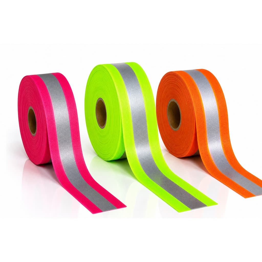 Fita Refletiva Fluorescente C/Faixa Modas E Uniformes 50mm ROLO DE 50 METROS rf60-1