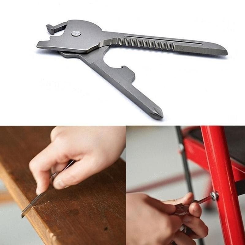 Chaveiro Multifuncional Tático 6 Em 1 , mini design Dobrável , ideal Para camping , Viagens E Ferramentas De Sobrevivênc