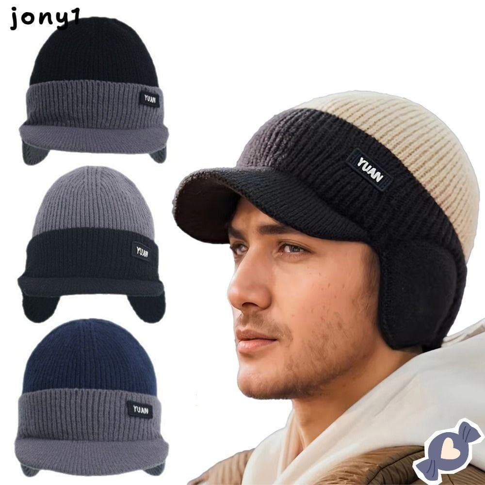 Boné De Beisebol De Malha THUY , Gorro Térmica De Tom Duplo Com Proteção De Ouvido , Chapéu De Pai Engrossado Para Mante