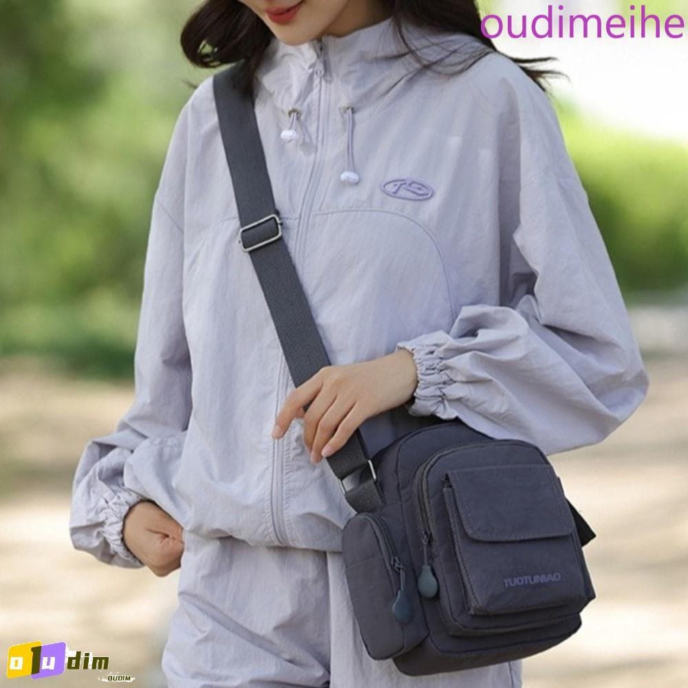 Bolsa Crossbody Externa OUDIMEIHE , De Ombro De Nylon À Prova D'água De Grande Capacidade Viagem Com Design Quadrado