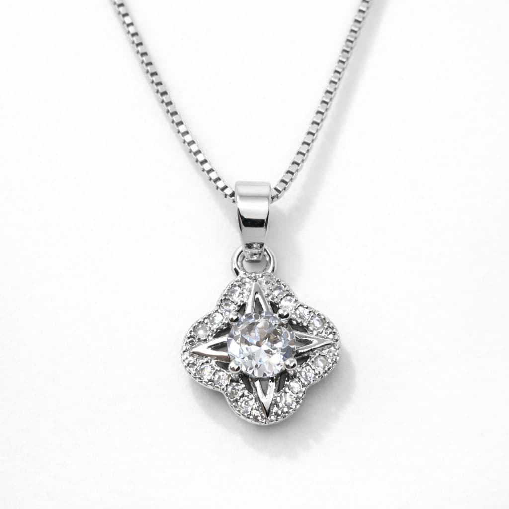 Colar Folheado a Ouro 18k Prata 925 Pingente Cravejado Gargantilha Elegante Semijoias Feminino