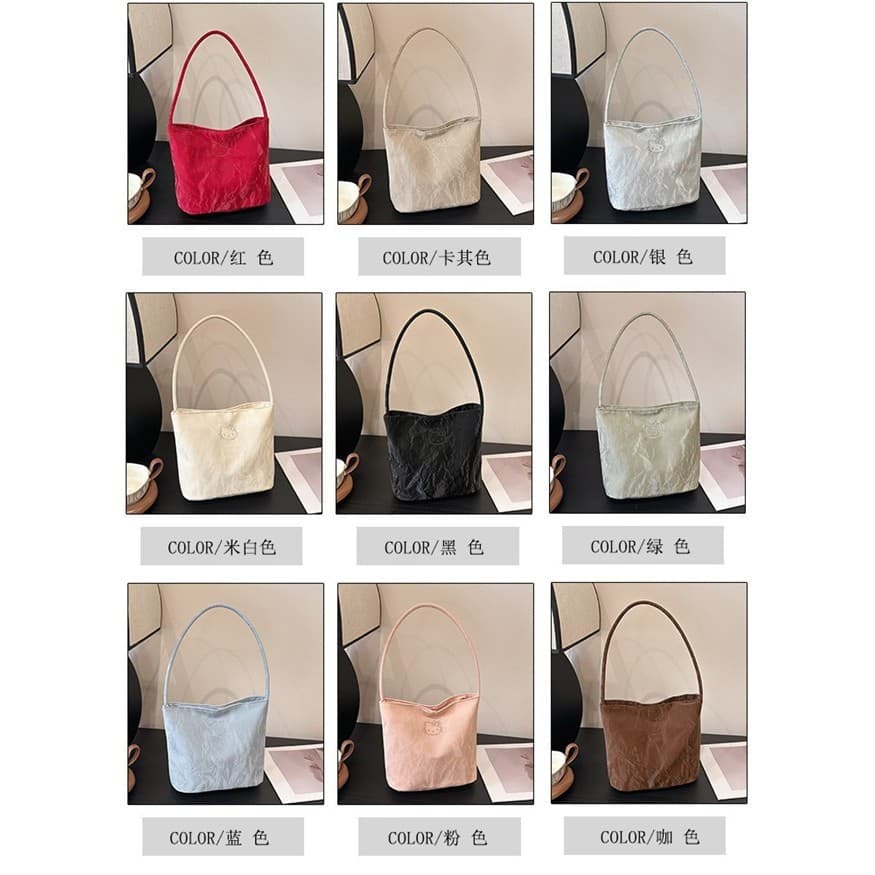 Nicho Design versão coreana saco de axilas grande capacidade balde sacola simples bolsa de ombro feminino novo estilo mo