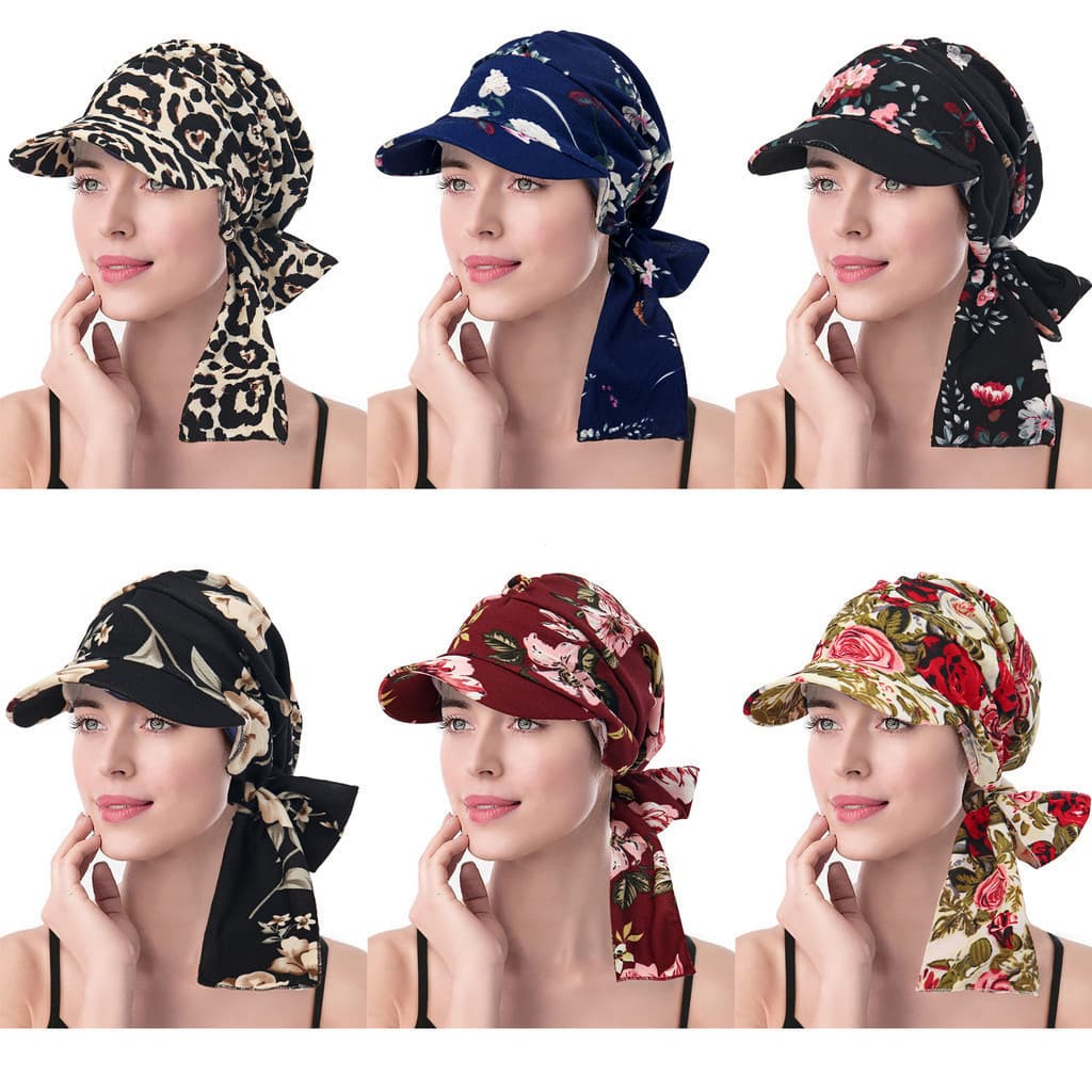 Boné De Beisebol Com Estampa De Leopardo , Aba Larga , Turbante , Floral , Lenço Elástico , Quimioterapia , Hijab , Cach
