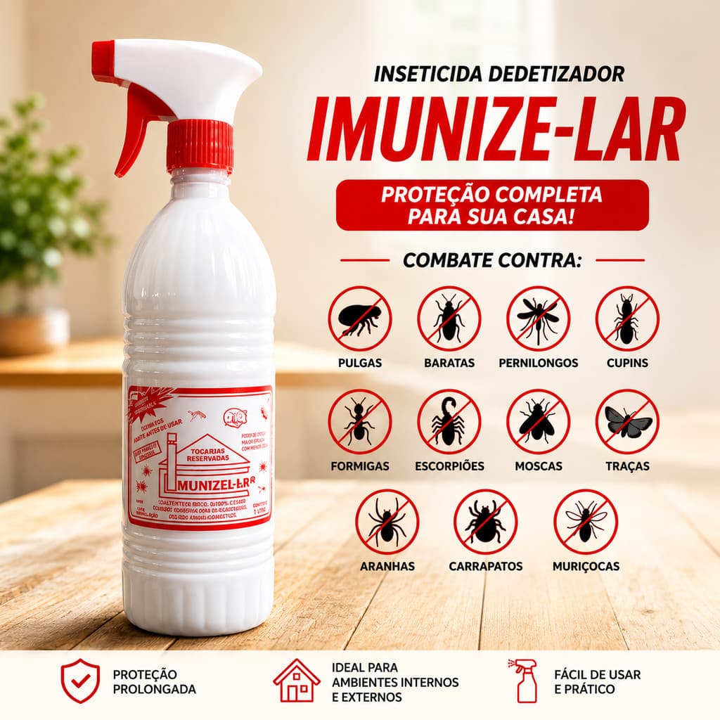 Poderoso Imunizelar Exterminador de Insetos - Formiga, Cupim, Mosquitos, Carrapato, Lagartixa