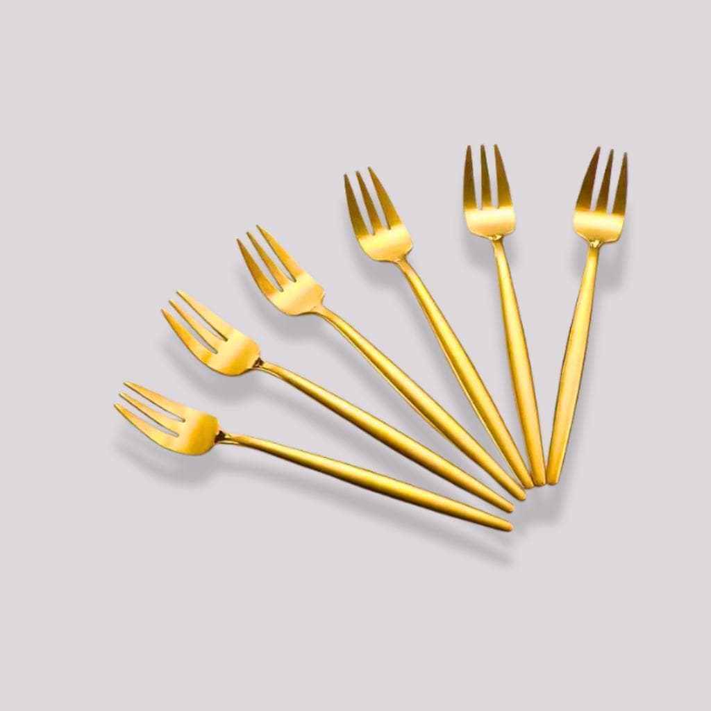 Jogo De Garfo Sobremesa 6 Pçs Em Aço Inox Premium