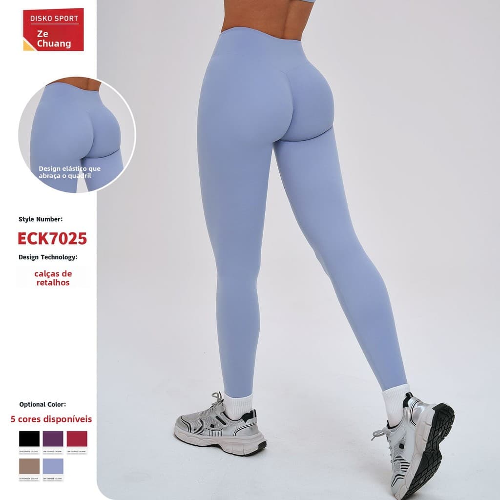 Leggings populares de cintura alta com acabamento escovado, sem linhas estranhas, calças de yoga, calças esportivas elás