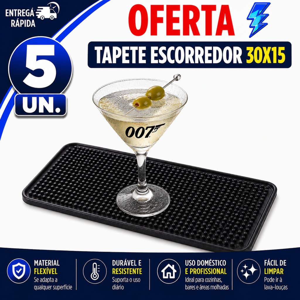 TAPETE ESCORREDOR DE SILICONE PARA LOUÇAS COPOS TAÇAS E UTENSÍLIOS