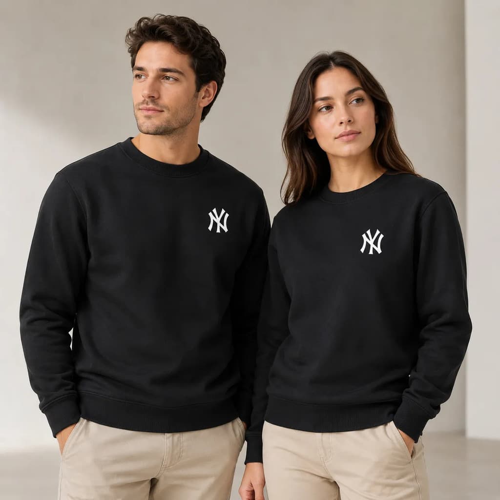 Kit 2 Moletom Careca NY Minimalista Flanelado Unissex Blusa de Frio