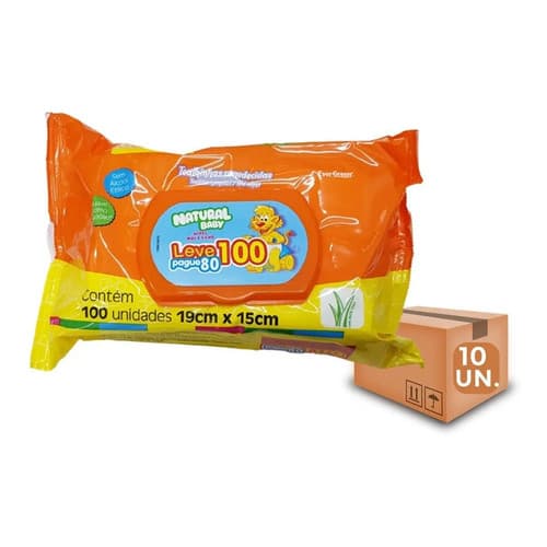 Toalhinhas Umedecidas Natural Baby Kit 10 Pacotes