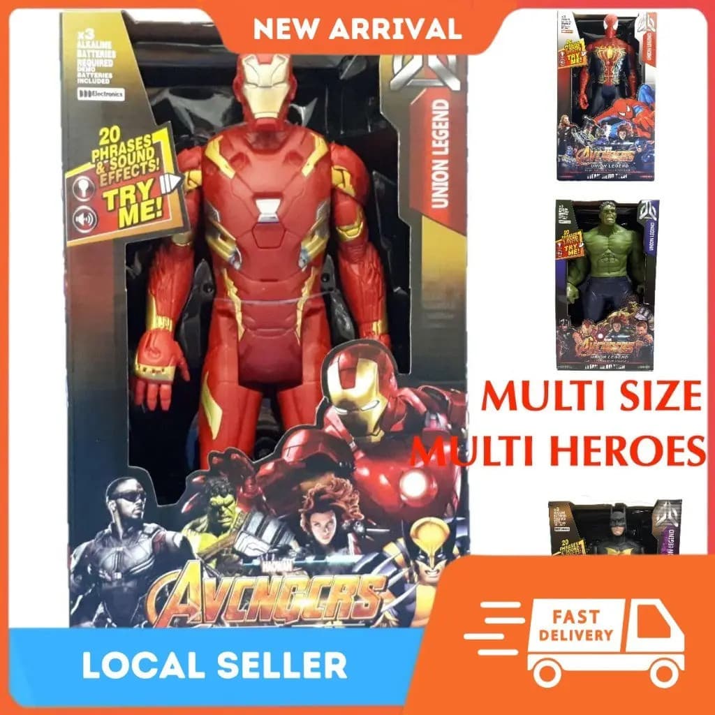 (VALUE FOR MONEY) CosplayKing Toys Captain America Hulk Toys Mainan Iron Man Figure Mainan Robot Spiderman Toy Figure To