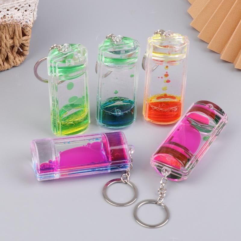 Rightrous Chaveiro Decorativo Colorido com Efeito Dinâmico de Líquido e Bolhas, Novo TKJO