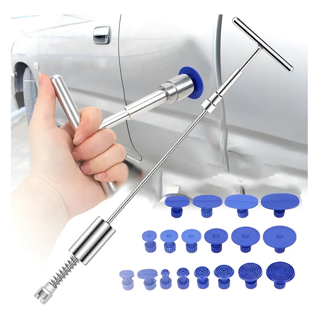 . Kit Reparo De Amassados De Carro latarias Martelinho Ouro com  18 Pçs de ventosa(pastilha)
