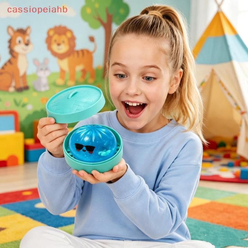 (cassiopeiahb) Bolinhos De Tubarão Com Glitter , Brinquedo Macio , Resiliência Lenta , Pão Recheado No Vapor , Vaporizad
