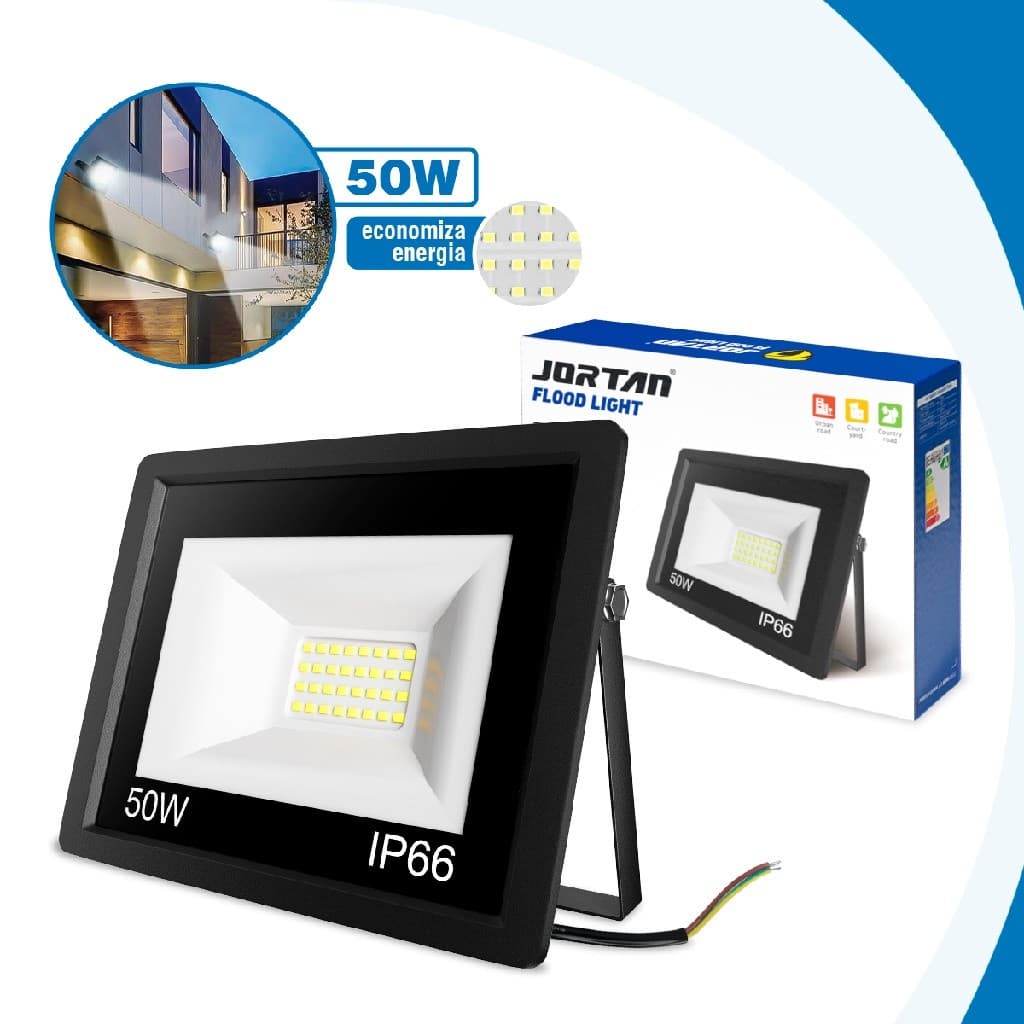 Refletor Led 50w Holofote Externo Jardim Ip66 Bivolt 6500k