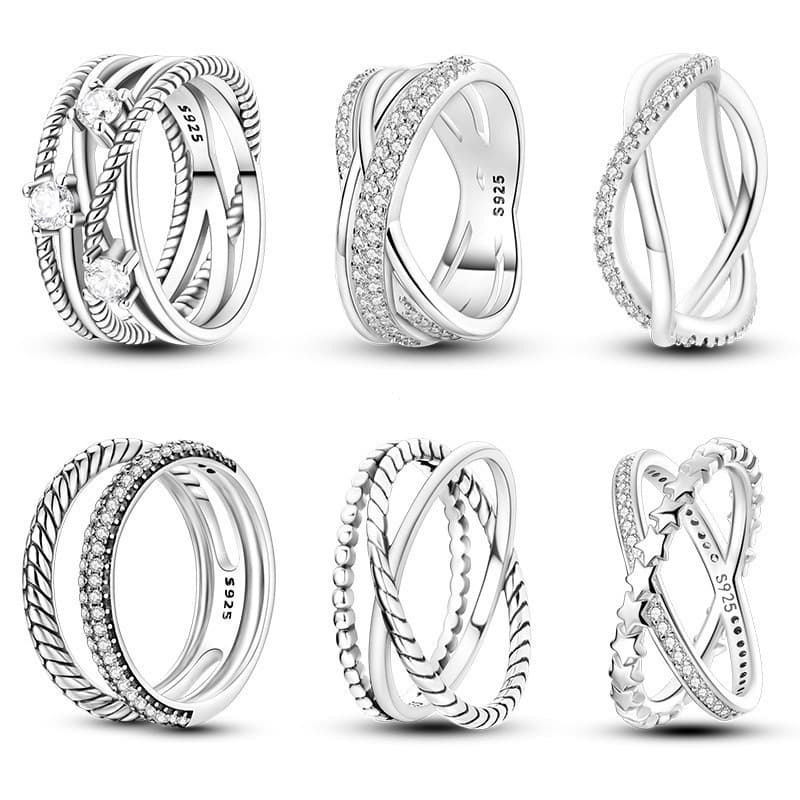Anel feminino, prata s925 incrustada com zircônia, anel de formato geométrico, adequado para noivado e casamento, joia r