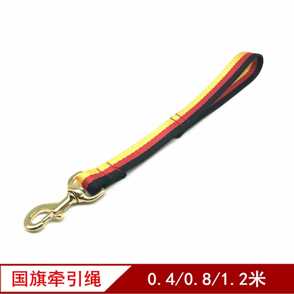 Bandeira alemã cão acompanhando trela um passo trela curta cavalo cão Golden Retriever trabalhando cão andando trela de
