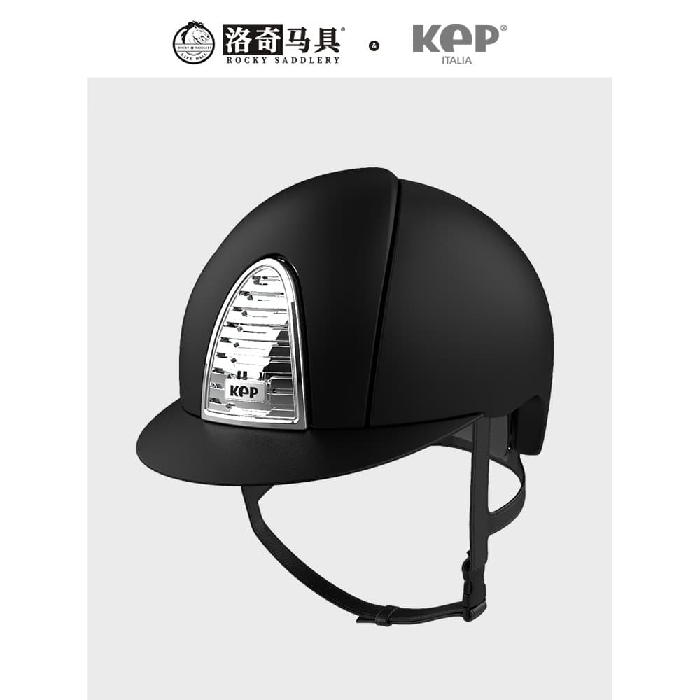Capacete equestre preto fosco de segunda geração Itália kep Capacete de equitação equestre com testa prateada8101262
