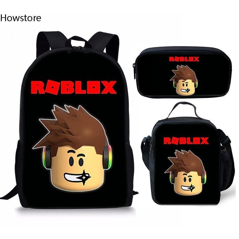 2023 Conjunto De Mochila Escolar E Lancheira Para Estudantes Roblox Desenho Animado/Crianças/Pacote Kit + Livro De Almoç