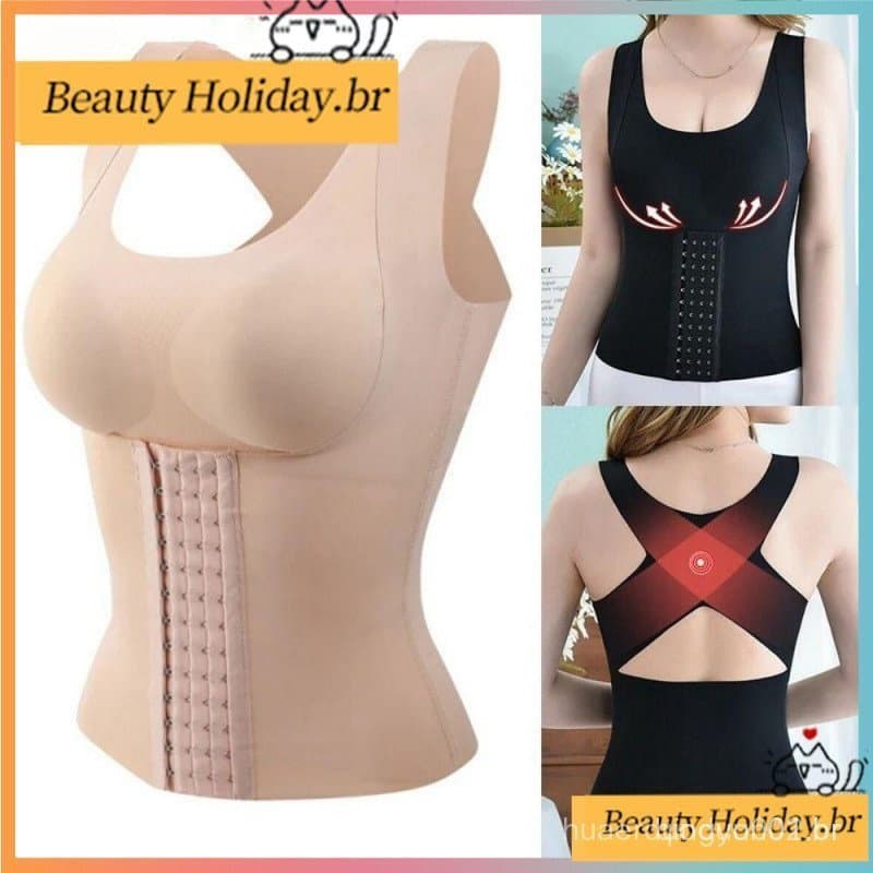 Corretor De Postura BACK2LIF , Colete Acolchoado De Emagrecimento Para Controle De Barriga , Modelador De Corpo Sem Cost