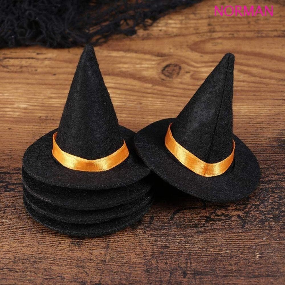 NORMAN 4 Pçs Mini Chapéu De Bruxa De Feltro , Chapéus De Garrafa De Vinho Fontes De Festa Em Miniatura , 7CM Ornamento P