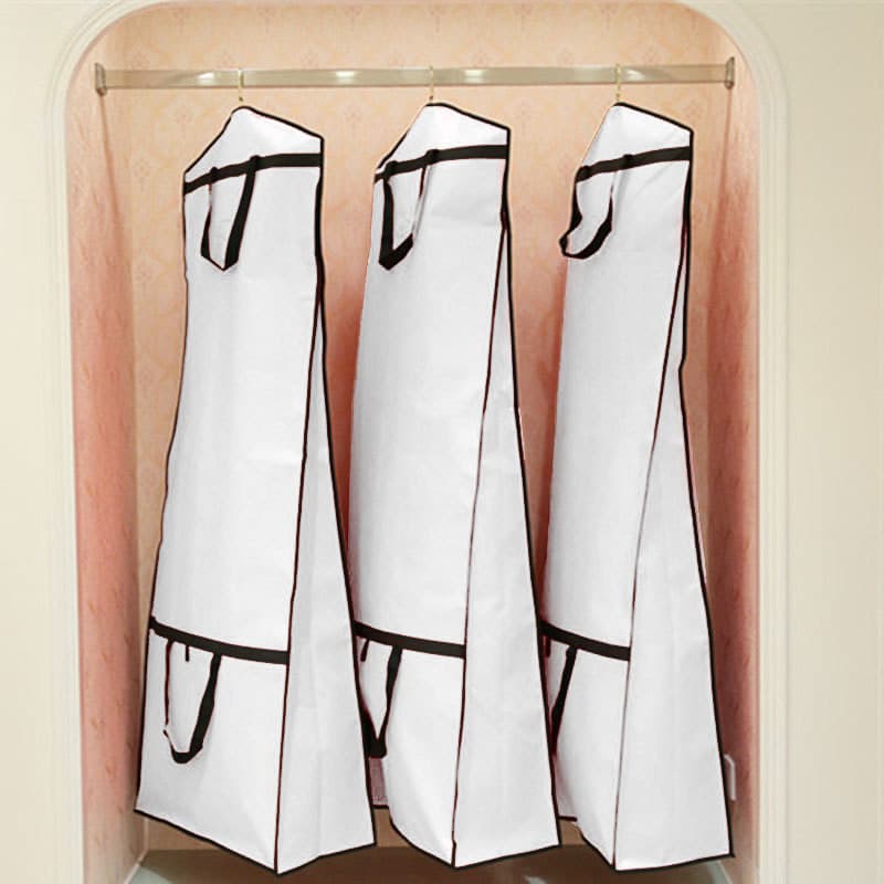 Capa protetora contra poeira para casamento, saco não tecido dupla face, tamanho opcional, vestido, saco de pó, saco de
