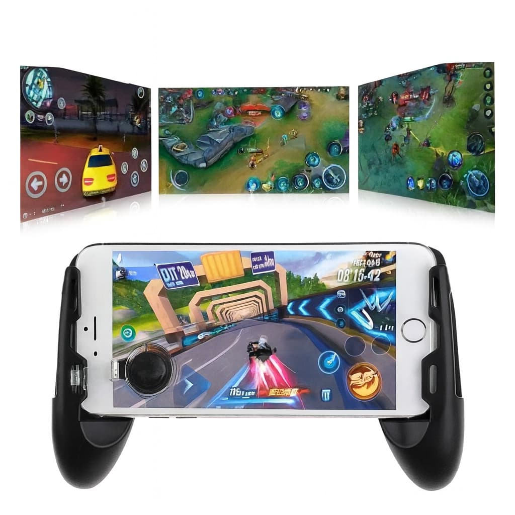 Game Pad Controle Joystick 3 em 1 Para Celular iPhone Android Ergonômico Extensível Até 18cm