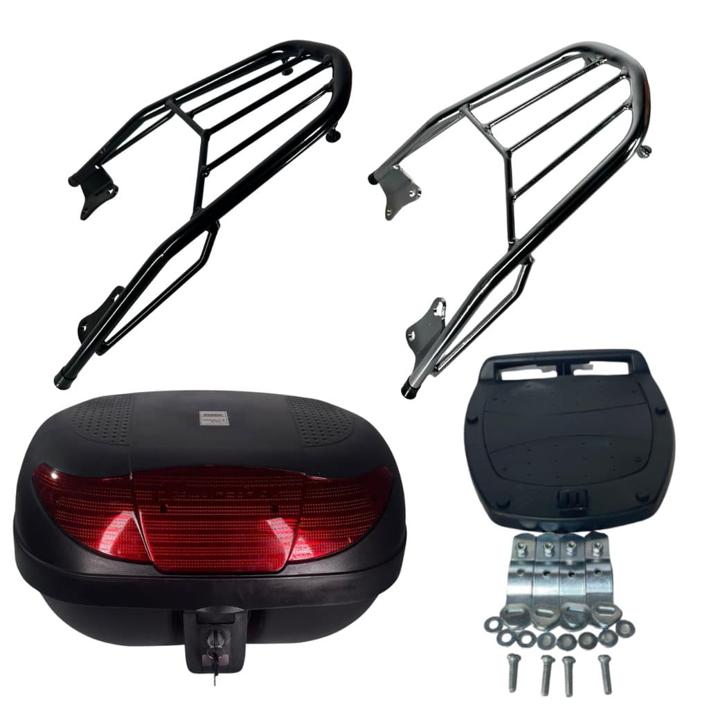 Kit Bagageiro Churrasqueira Cb 300 Todas - Baú Bauleto 45 Litros